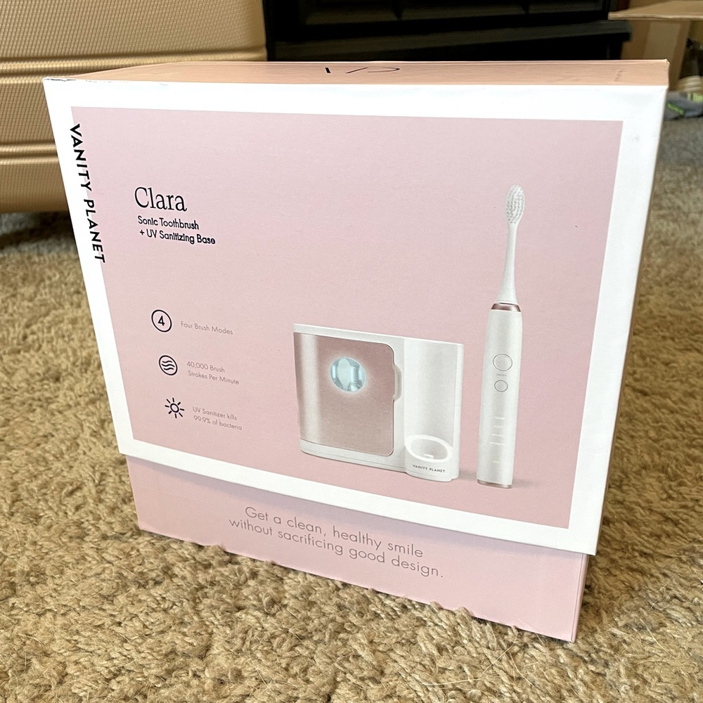 NWT Vanity Planet Clara Electric Toothbrush, Rose Gold